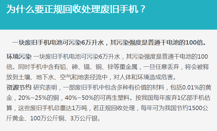 二手手機(jī)污染大環(huán)保處理具有重要的意義